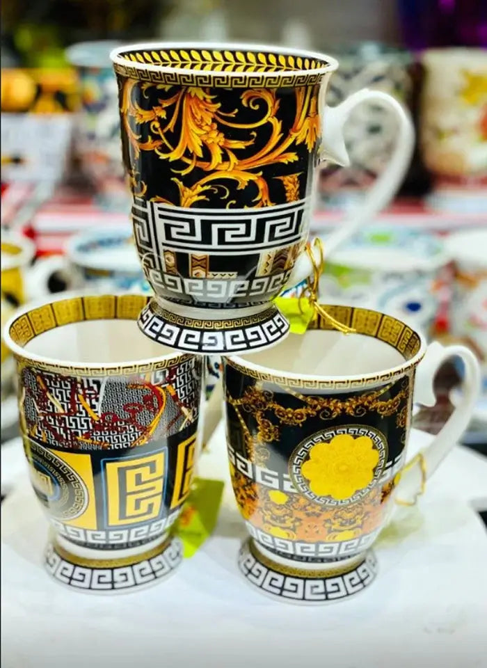 Versace Barocco Mosaic Espresso Cup & Saucer Set – 6 Pieces XHEN FASHION